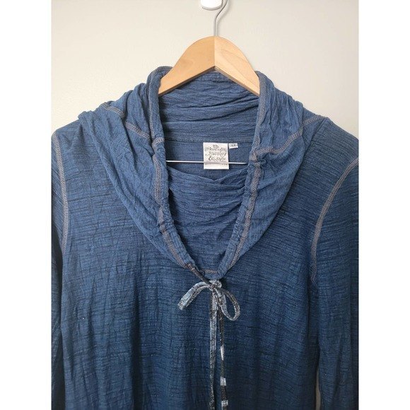 Parsley & Sage Womens Blue Cowl Neck Asymmetrical Tunic Top M - Picture 3 of 7